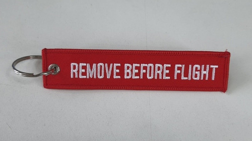 Imagem 1 de 2 de Chaveiro Remove Before Flight Bordado - Aviador Vermelho Und