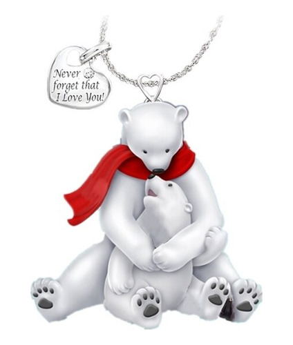 Personalidad Creativa Oso Polar Padre-hijo Collar  Silver