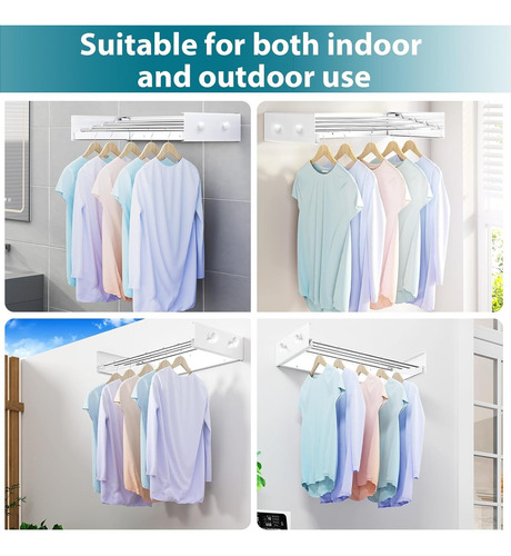 Estante Colgador De Ropa Extensible Pared Plegable Toallero
