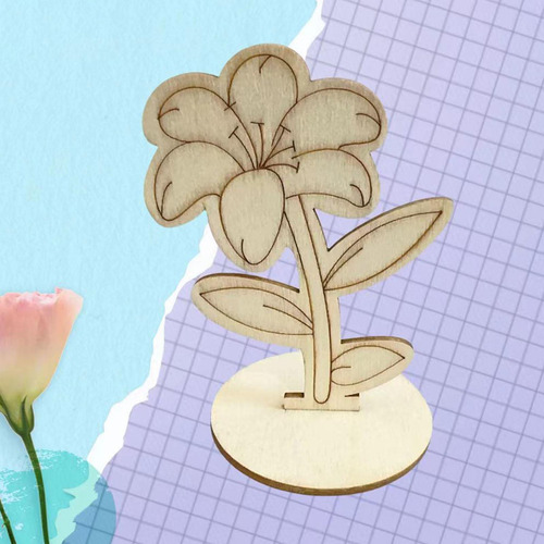24 Piezas De Adornos De Flores De Madera Para Decorar,