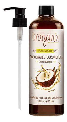 Oraganix Aceite De Coco Fraccionado, 100% Puro Y Natural (bo