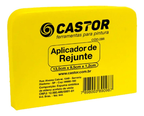 Aplicador Para Rejunte Castor E.v.a - 9,5cm X 13,5cm