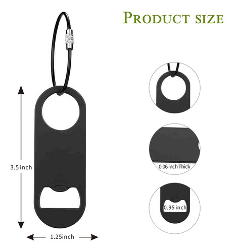 Abridor De Botellas Plano De Acero Inoxidable Con Llavero Y