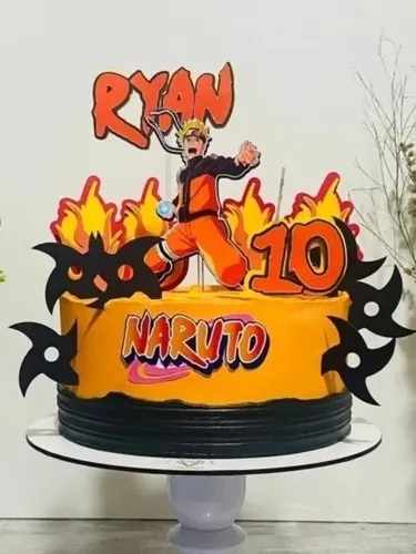 Topper, Mesversario, Topo De Bolo Personalizado Em 3d Naruto