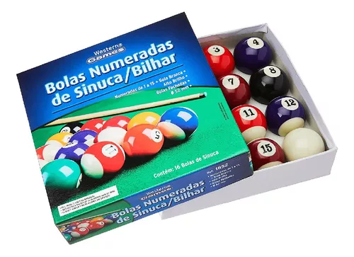 Jogo Bolas De Bilhar Sinuca 52mm Branca 54mm Numeradas