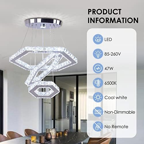 Cainjiazh Candelabros De Cristal Modernos 3 Anillos Led Tech