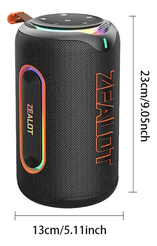 Bocina Bluetooth Zealot Mp1 60w Subwoofer Ipx6 Tws Luz Rgb | Frete