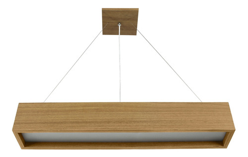 Pendente Wood Retângular 120x10cm - 01 Luz G12 Freijó 110V/220V (Bivolt)