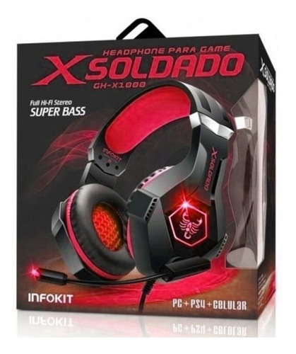 Headset Gamer Fone Xsoldado Gh-x1000 Usb/p2 Ps4/pc E Celular