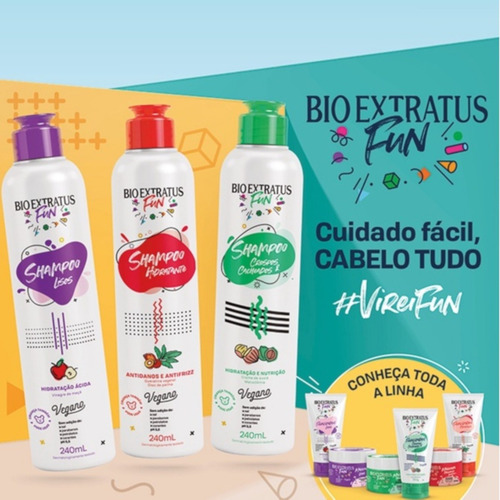 Kit 1 Shampoo 1 Finalizador Fun Liso 240ml