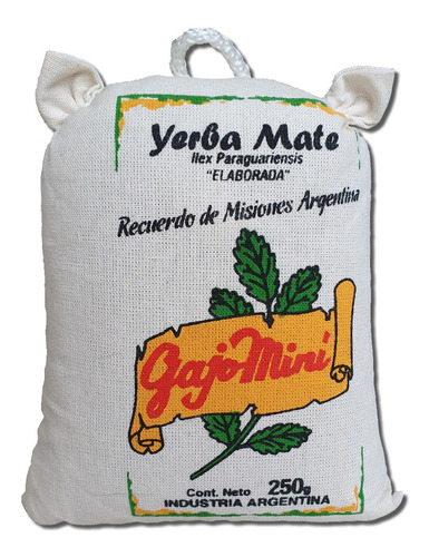 Yerba Mate Gajo Miní Lienzo Tradicional 250gr X8 Unidades