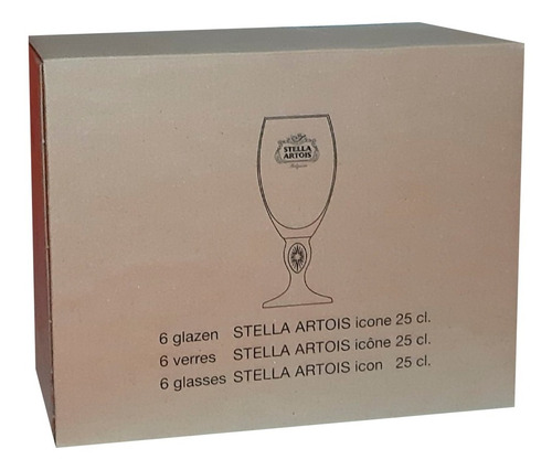 Copa Caliz Stella Artois X 6 Pack  225ml ( Logo Dorado)