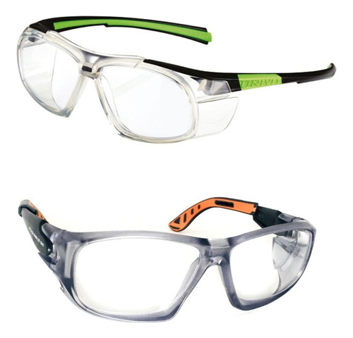 Kit 2 Armações Óculos Proteção Para Lentes De Grau Univet