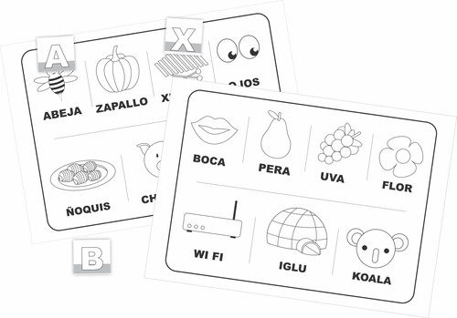 Kit Imprimible Juego Bingo Aprender Letras Leer Escribir Pdf