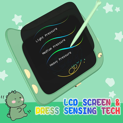 Tablet Lcd Para Pintura Y Dibujo De Niños Dinosaurio Verde
