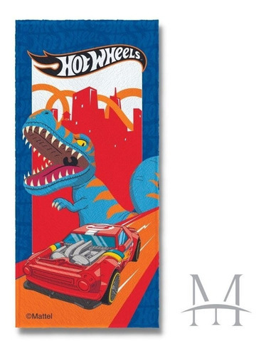 Toalha Banho Infantil Lepper Hot Wheels Felpuda 0,60x1,20m