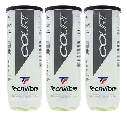 Bola De Tênis Tecnifibre Court Pack C/3 Tubos