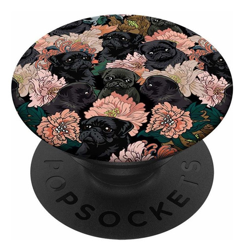 Porque Popsockets Negro Pug Agarran Sostienen Telefono