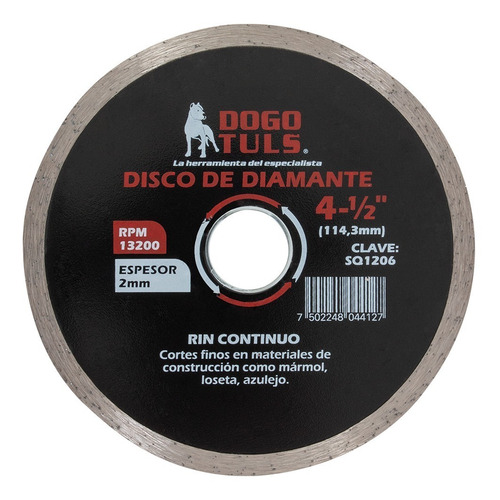 Disco De Diamante Con Rin Continuo 4-1/2