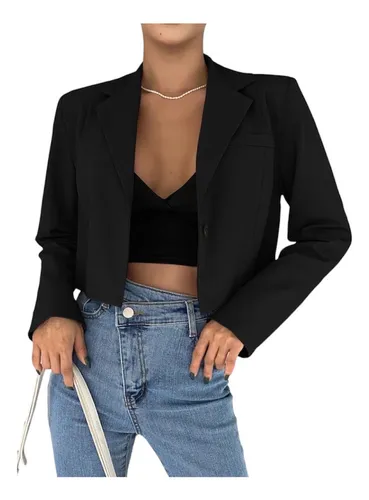 Blazer corto mujer hotsell