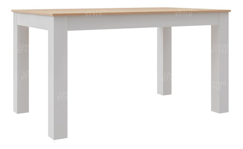 Mesa Comedor Eco Tapa Paraíso Base Blanca Nórdica 200x100 P