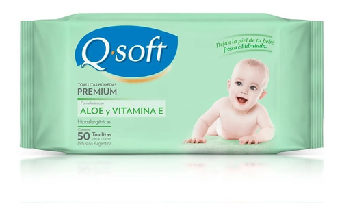 Toallitas Húmedas Q-soft Premium Con Aloe Vera X 50 Unidades