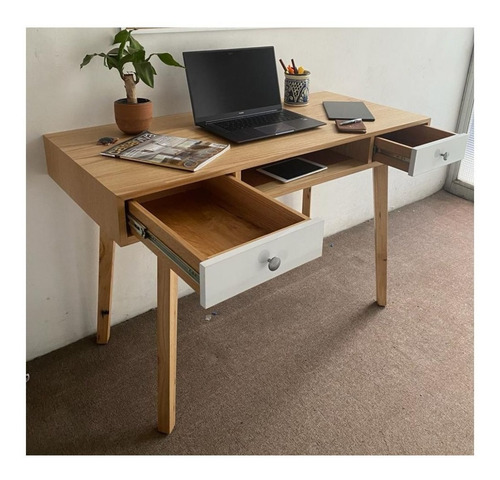 Escritorio Campeche Encino Madera Moderno Minimalista