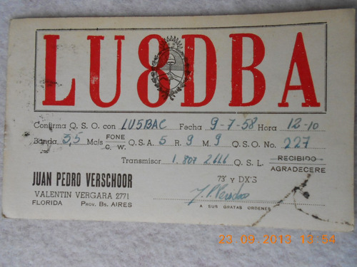 Postal Y Sello Postal Radio Aficionado De Florida Bs.as.1958