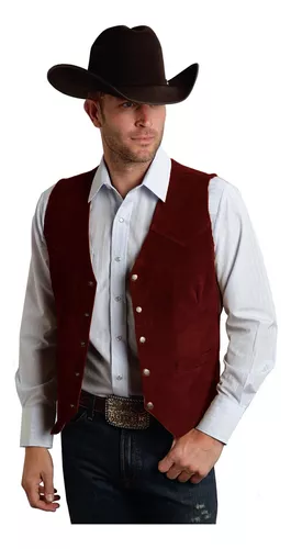 Chaleco Vaquero Estilo Western De Piel De Vacuno Para Hombre