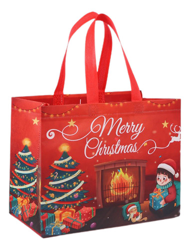 Bolsa De Compras No Tejida Para Decoración Navideña, 6 Unida