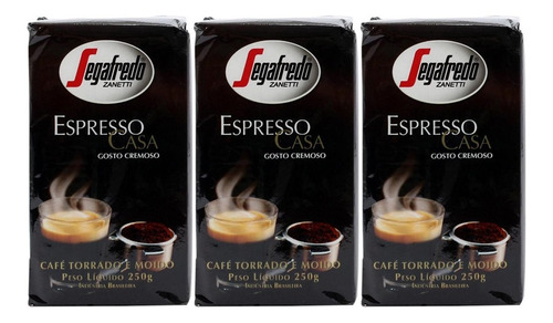 Combo 3 Packs Café Molido Segafredo Espresso Casa X250gr C/u