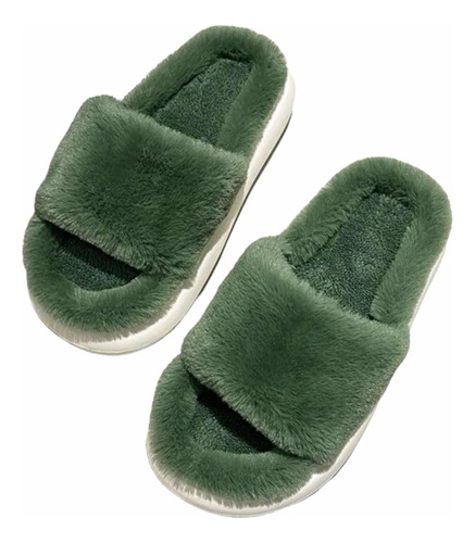 Chalas Pantuflas Zapatos Planos Terciopelo Peludas Invierno