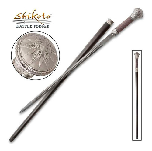 Bastón Con Espada Oculta Shikoto Damascus Fantasy Negro