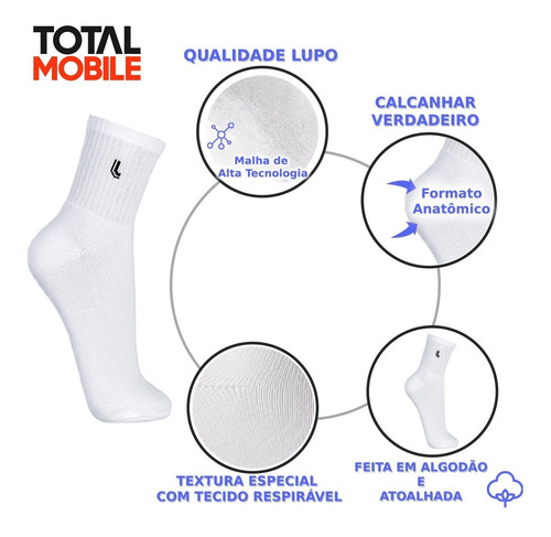 Imagem 2 de 7 de Kit 6 Pares Meias Lupo Original Cano Médio Alto 3245 Atacado