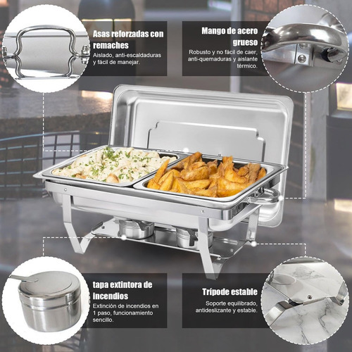 Bufetera Plegable De Acero Inoxidable Con 7 Bandejas 11 L