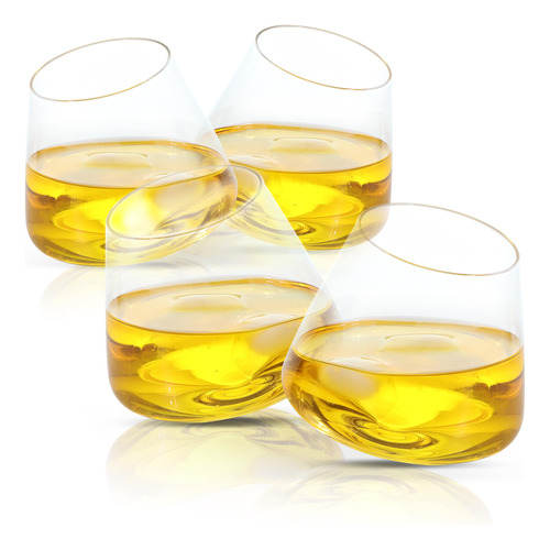 Quaffer Juego De 4 Vasos De Vino De Whisky Inclinados, Airea