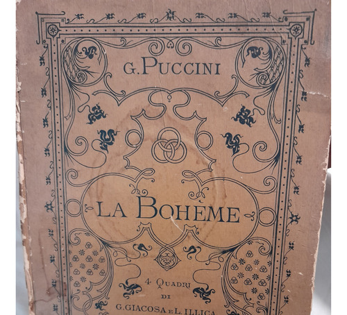 Partitura P.pianoforte La Boheme. G. Puccini.2°edición, 1896