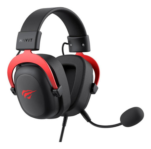 Fone De Ouvido Havit Hv-h2002d Cabo 3,5mm Preto Vermelho