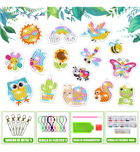 15 Kit Niños Diy Pinturas Diamante 5d Decorativas Pegatinas