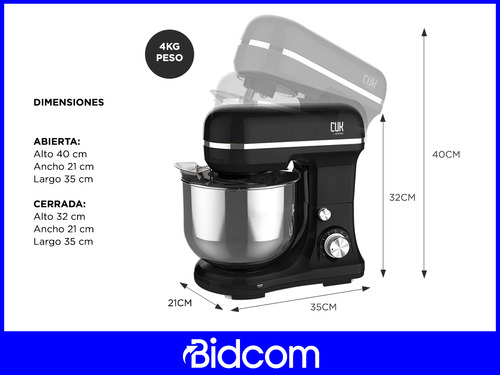 Batidora Planetaria Gadnic B1502 1000W 4.3L 6 Velocidades
