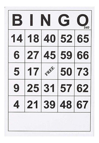 Tarjetas Bingo 1 En Una Sola 120 Hojas Tarjetas Desechables