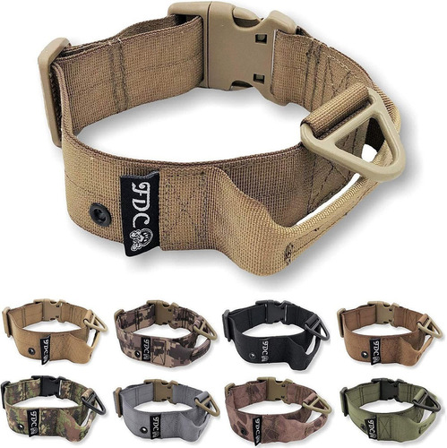 Fdc Collar Tactico Para Perro Resistente Con Asa De 1.5 in