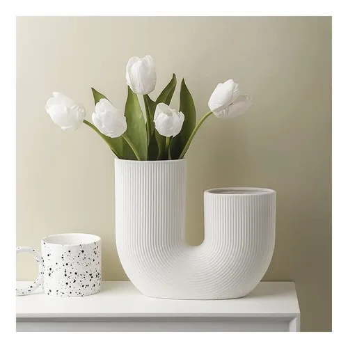 comprar Florero Blanco En Forma De U Para Flores, Florero De Florero
