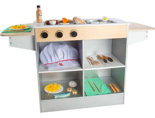 Cocinita Grande Niños Chef Juguete Jugar Madera Comidita