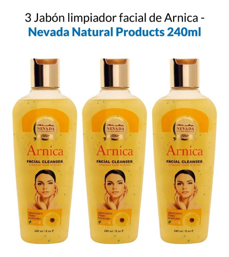 3 Jabón Limpiador Facial De Arnica 240ml