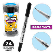 Marcador Permanente Doble Punta Fina/ Ultrafina X24