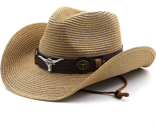 Western Cowboy Sombrero De Paja Warped Brim Sun Hat