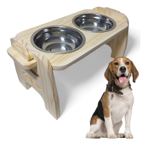 Comedouro Pet Cachorro E Gato Duplo Com Regulagem Altura  M