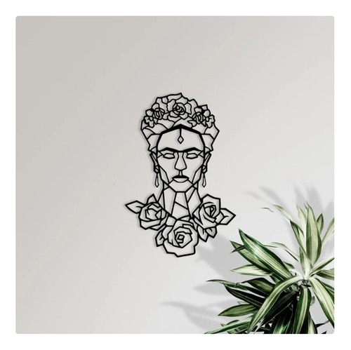 Cuadro Decorativo Frida Kahlo Rostro Personaje En  Madera 
