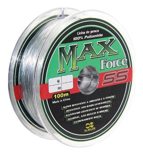 Linha de pesca Maruri Linha de Pesca Monofilamento Dayama Maruri Fishing Max Force SS 100% Nylon (Poliamida) Transparente 4.0 0.33mm Bitola 100m 